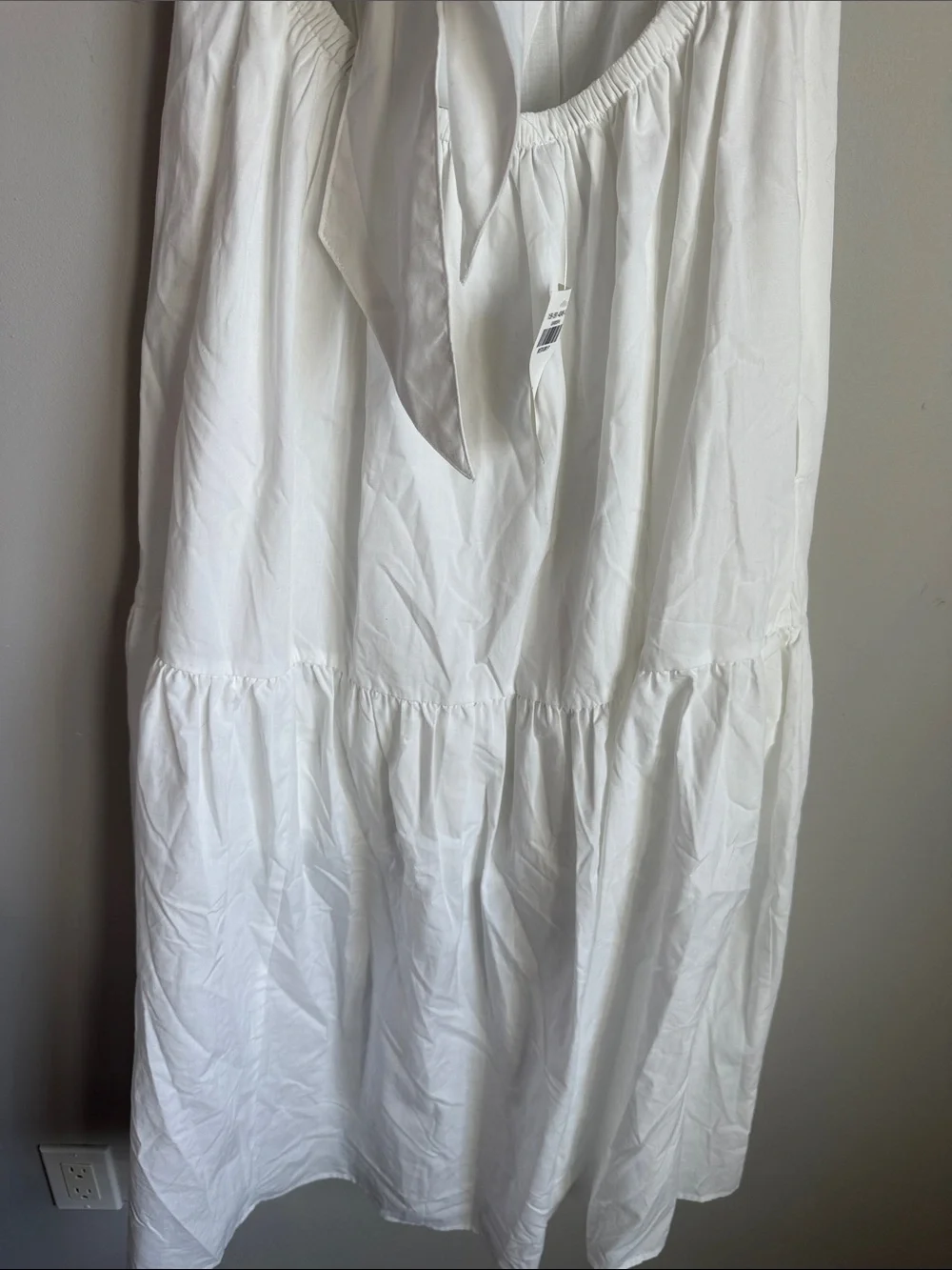 NEW Abercrombie & Fitch poplin bow back ruffle strap maxi dress MP